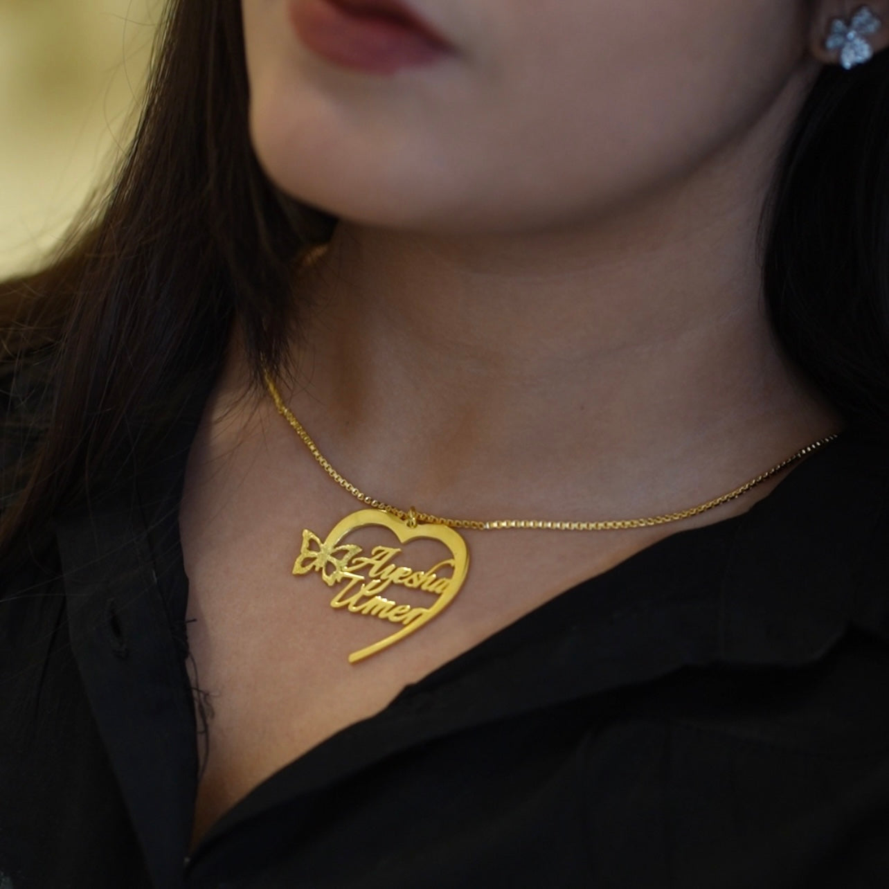 Butterfly Heart Shape Necklace