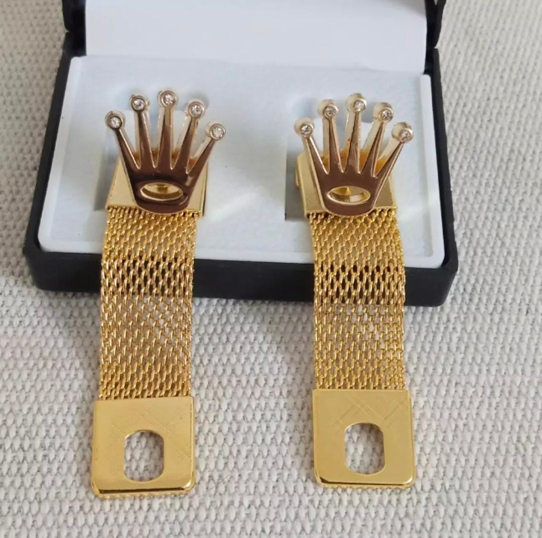Rolex Crown Cufflinks With Chain