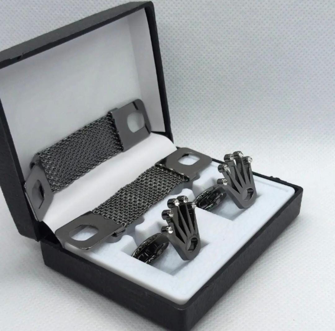 Rolex Crown Cufflinks With Chain